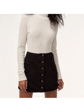 Wilfred Free Ahrens Button Denim Mini Skirt